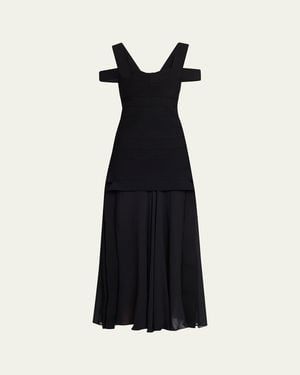 chinese dress ladies Sandrine Draped Jersey Bustier Midi Dress – SIMKHAI
