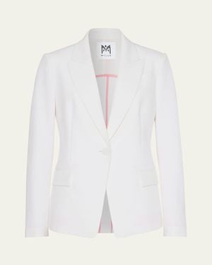 MILLY Avery Single-Button Cady Blazer - Black