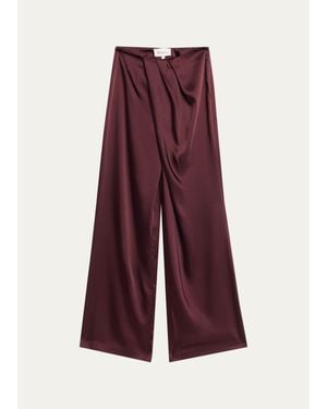 SER.O.YA Camryn Satin Wide-Leg Pants - Purple