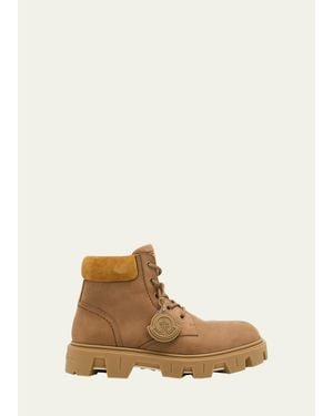 Moncler Peak City Lace Up Boots - Natural