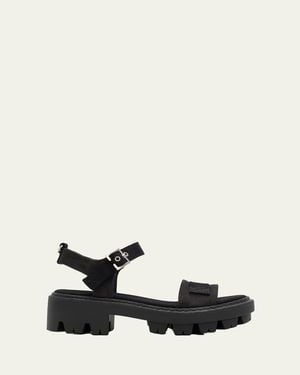 Prada Canvas Platform Sandals - White