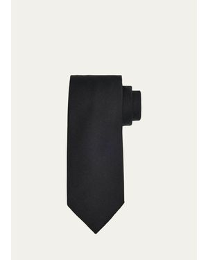 Tom Ford Solid Linen Tie - Black