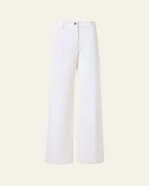 Akris Finnian Wide-Leg Denim Pants - White