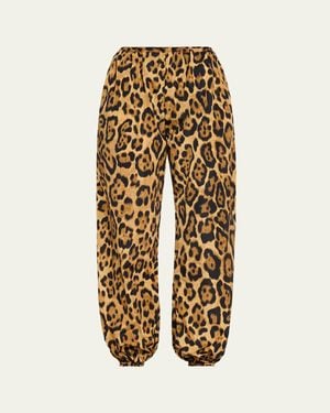 Alaïa Leopard-Print Nylon Balloon Pants - Natural