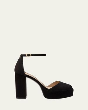 Stuart Weitzman 110Mm Sabrina Suede Platform Sandals - Black