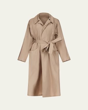 OSSOU Arma Technical Taffeta Trench Coat - Natural