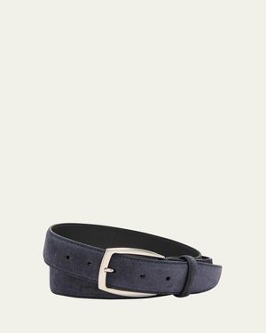 Brioni Calf Suede Belt - Blue