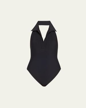 Lisa Marie Fernandez Polo One-Piece Swimsuit - Blue