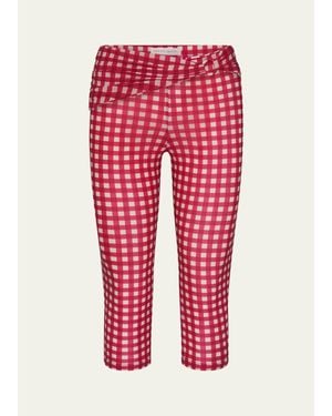 FRAME X Alexandra Leclerc The Casino Capri Pants - Red