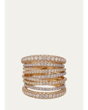 Sidney Garber 18K And Diamond Tall Scribble Band Ring - Natural
