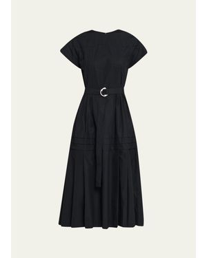 3.1 Phillip Lim Pleated Poplin Midi Dress - Black