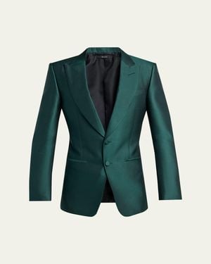 Tom Ford Wool Peak Lapel Modern Fit Single-Breasted Sport Coat - Green