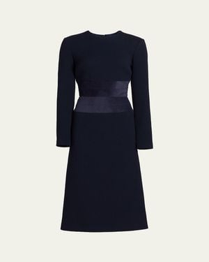 Sergio Hudson Long-Sleeve A-Line Midi Dress - Blue