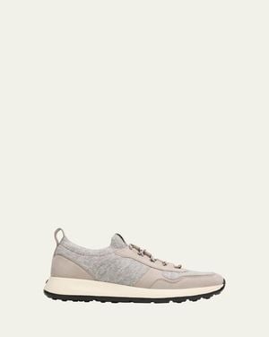 Tod's Sportiva Knit Suede Sneaker Sneakers - White