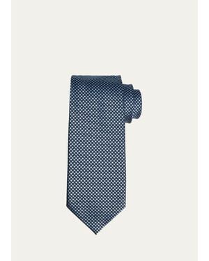 Tom Ford Micro-Cross Silk Tie - Blue