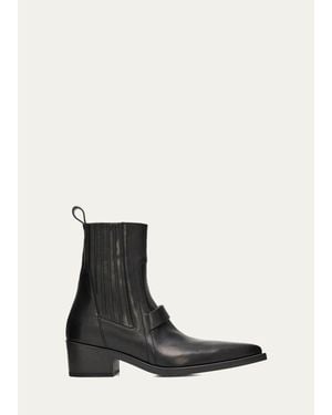 Rick Owens Tower Pointed Sliver Leather Boots - White