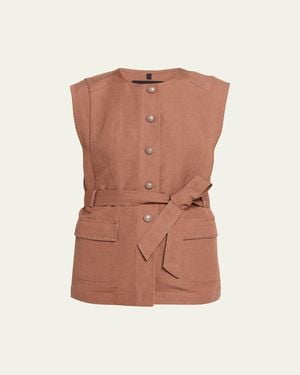 Kobi Halperin Beckett Belted Linen Vest - Multicolor