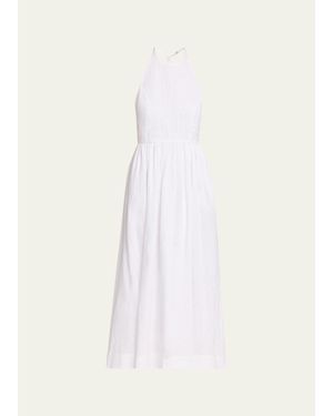 AEXAE Sleeveless Linen Midi Dress - White