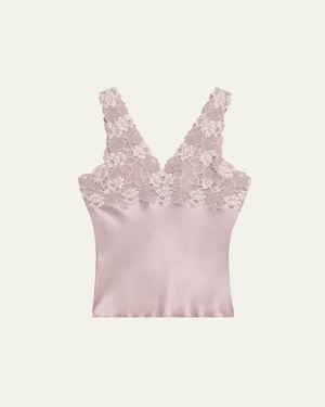 Natori Rose Parfait Lace & Silk Tank - Pink