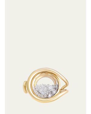 Moritz Glik 18K Kaleidoscope Shaker Bote Open Ring With Diamonds - Natural