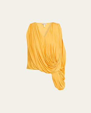 Loewe Draped Jersey Sleeveless Top - Yellow