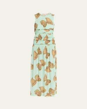 Ulla Johnson Kamaria Sleeveless Gathered Midi Dress - White