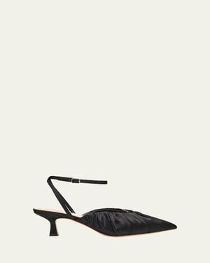 Loeffler Randall 50Mm Rio Satin Kitten-Heel Pumps - White