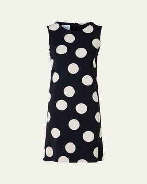 Akris Punto Sleeveless Xl Polka Dot Shift Dress - Blue