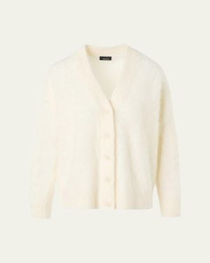 Akris V-Neck Cloud Cashmere Cardigan - Natural