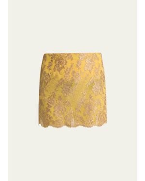 Saint Laurent Lace Mini Skirt - Natural