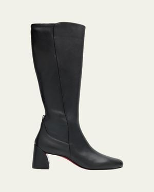 Christian Louboutin 55Mm Jane Botta Leather Knee-High Boots - Black