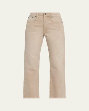 R13 Romeo Straight Cropped Jeans - Natural