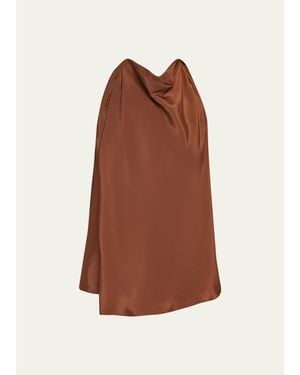 A.L.C. Ada Satin Halter Top - Brown