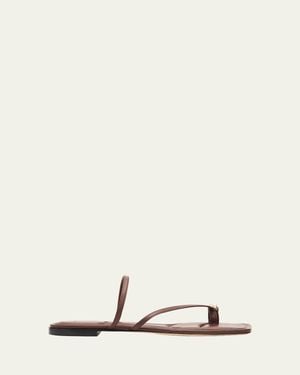 Vince Polli Leather Toe-Ring Flat Sandals - Natural