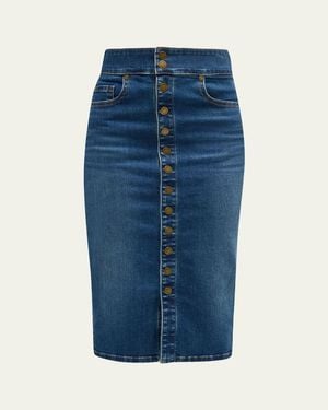 Ramy Brook Karter Denim Midi Skirt - Blue