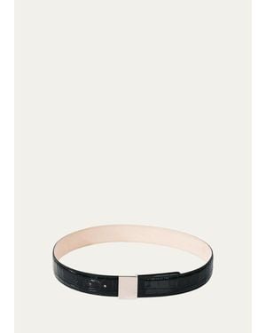 DEHANCHE Brandt Alligator-Embossed Leather Belt - White