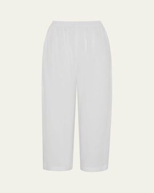 Eskandar Lightweight Linen Japanese Pants - White