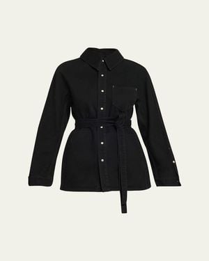 OSSOU Denim Cinch Shirt Jacket - Black