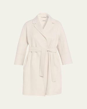 Max Mara Arona Wool Wrap Coat - Natural