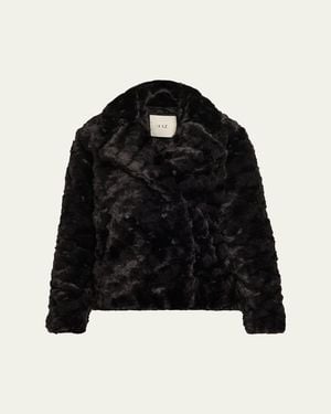 FAZ The Bleeker Faux-Fur Peacoat - Black