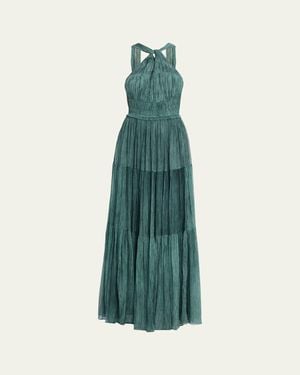 Ulla Johnson Freesia Sleeveless Silk Chiffon Gown - Green