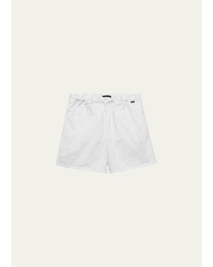 Prada Cotton Twill Stretch Swim Trunks - Natural