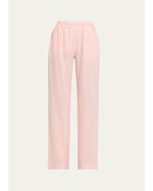 AEXAE Pull-On Linen Pants - Pink