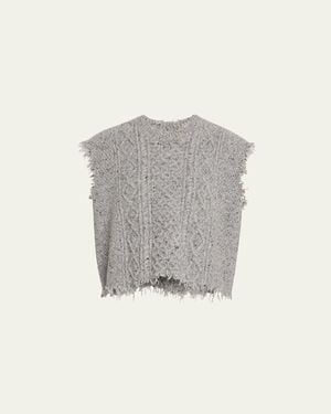 R13 Cable-Knit Sweater Vest - Gray