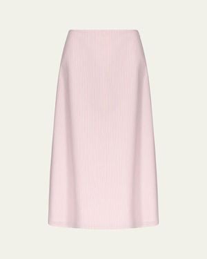 Twp Striped Cotton A-Line Skirt - Pink