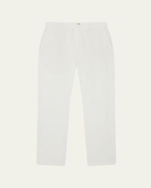 Frescobol Carioca Mendes Linen-Blend Drawstring Pants - White