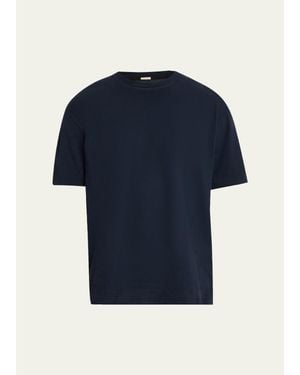 Massimo Alba Brushed Garment Dyed T-Shirt - Blue