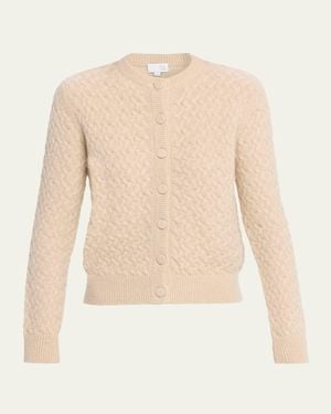 TSE Boucle Cashmere Cable-Knit Cardigan - Natural