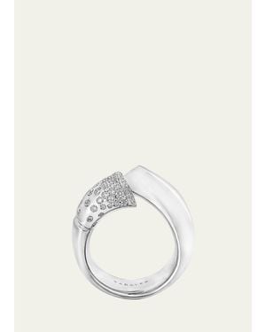 Tabayer 18K Fairmined Large Oera Ring With Diamonds, Size 54 - White