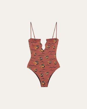 Fisch Regatta One-Piece Swimsuit - White